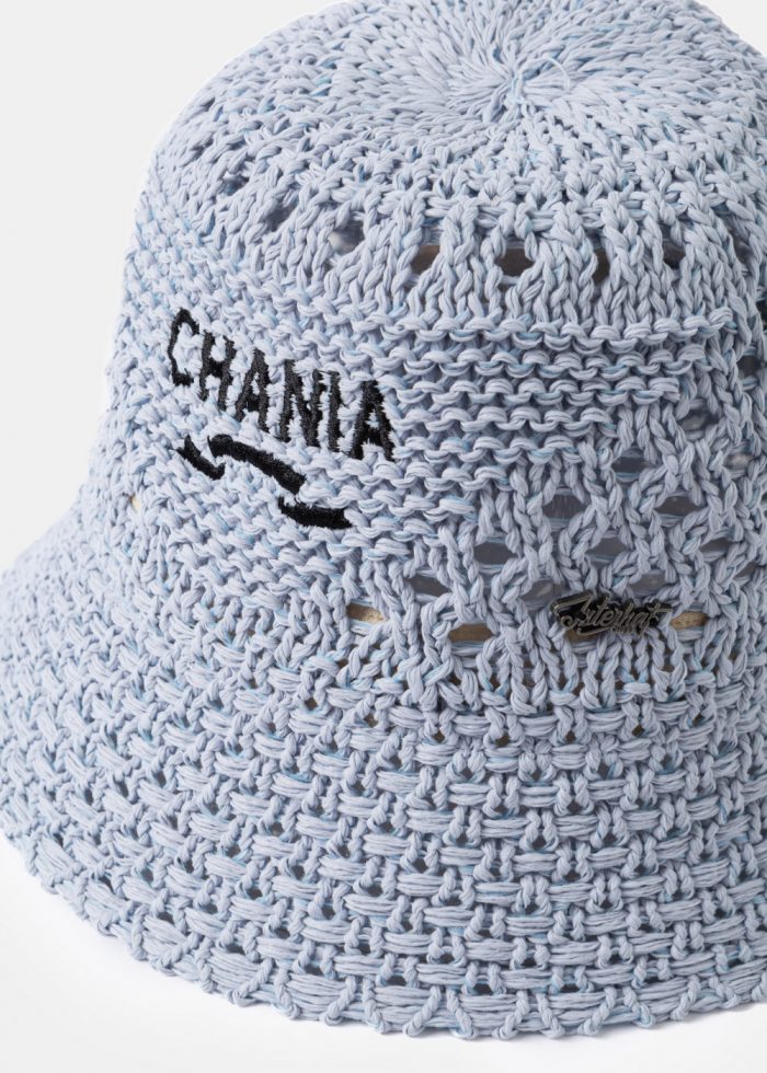 Light Blue "Chania" Knitted Bucket Hat - Image 3