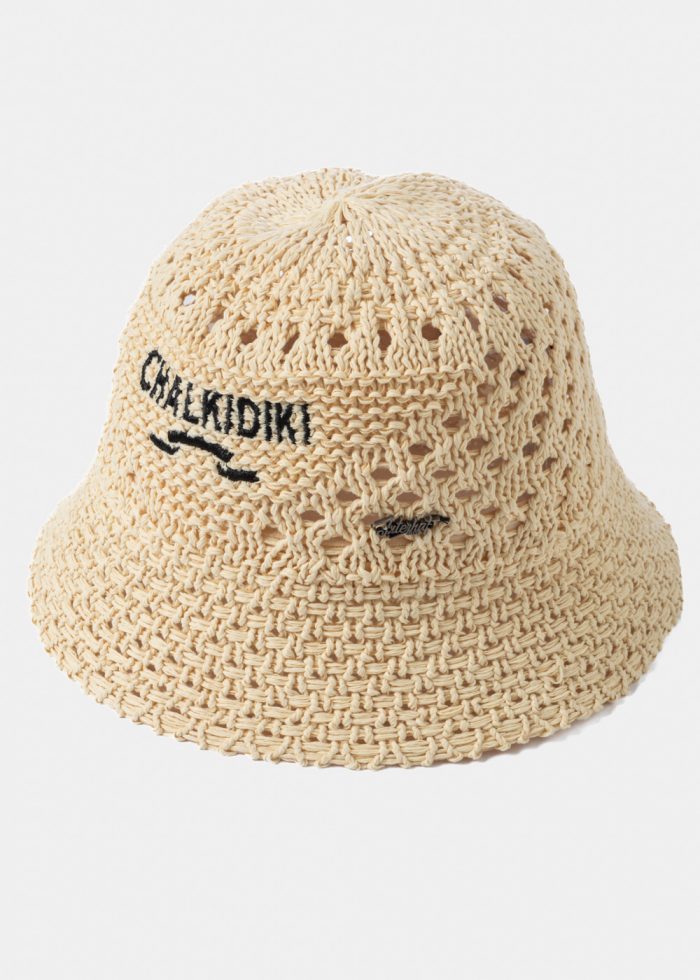 Beige "Chalkidiki" Knitted Bucket Hat - Image 2