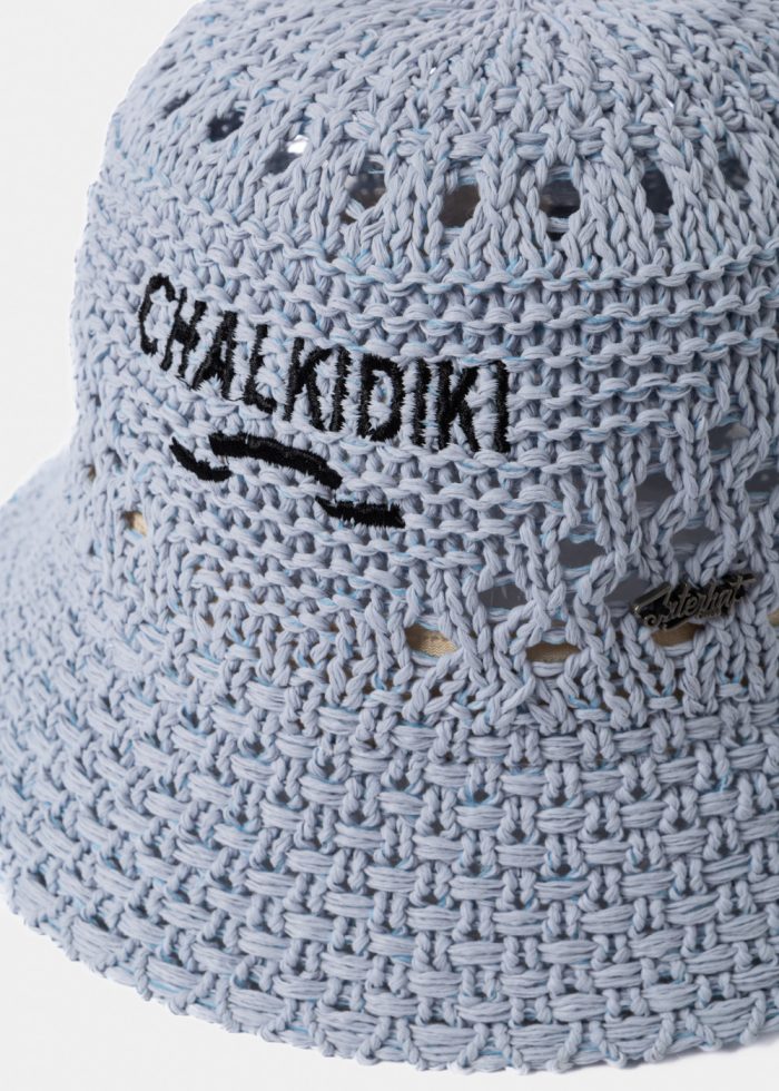 Light Blue "Chalkidiki" Knitted Bucket Hat - Image 3