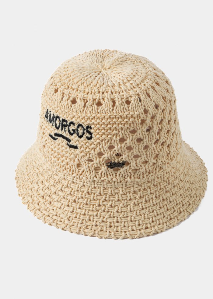 Beige "Amorgos" Knitted Bucket Hat - Image 2