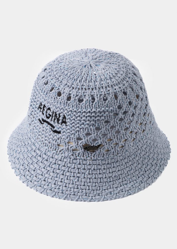 Light Blue "Aegina" Knitted Bucket Hat - Image 2