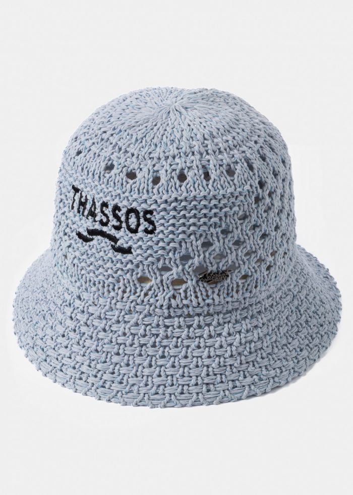 Light Blue "Thassos" Knitted Bucket Hat - Image 2