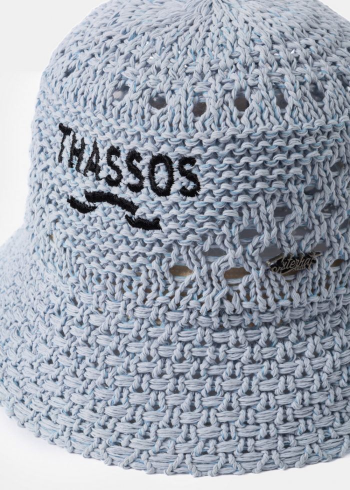 Light Blue "Thassos" Knitted Bucket Hat - Image 3