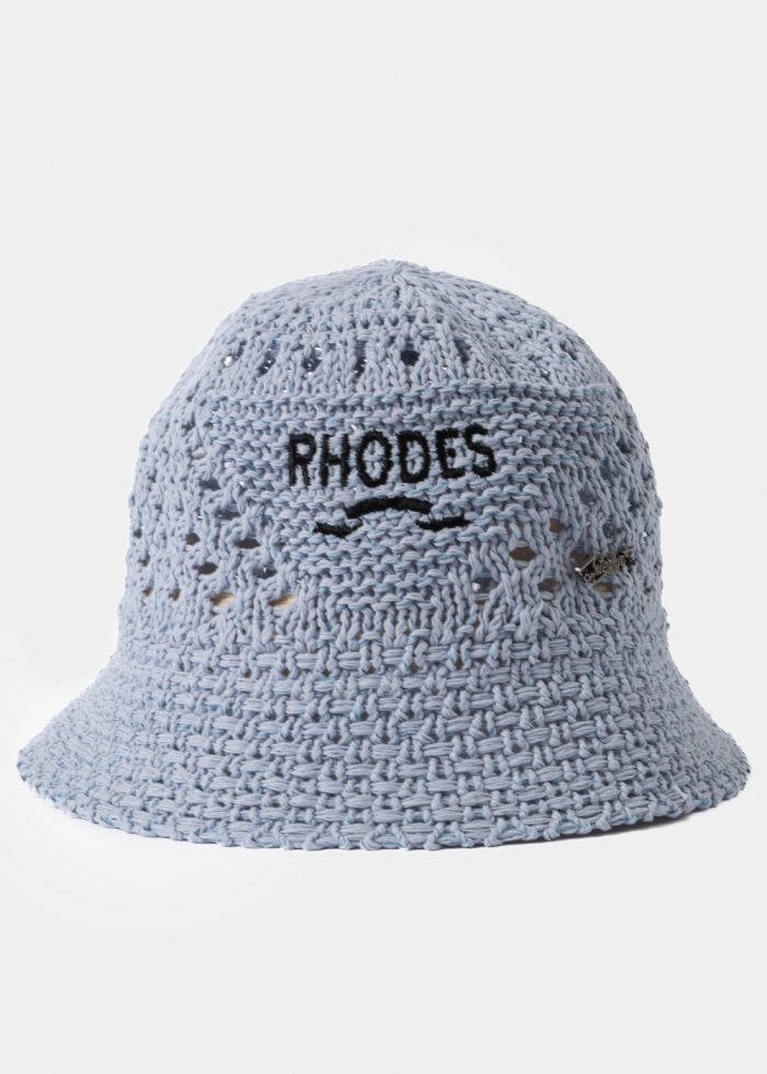 Light Blue "Rhodes" Knitted Bucket Hat - Image 3