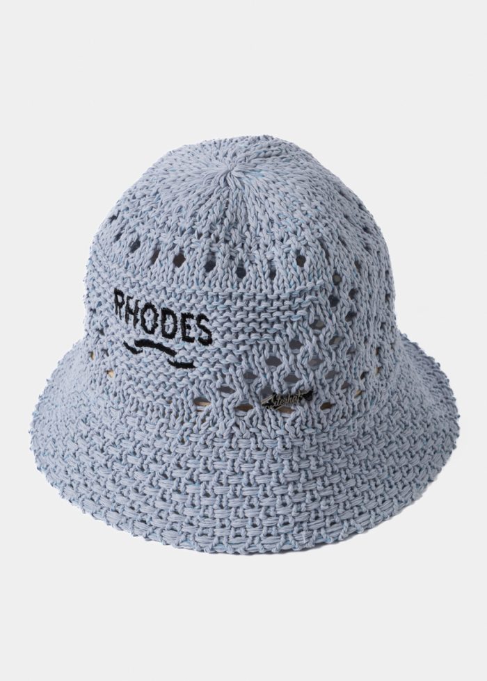 Light Blue "Rhodes" Knitted Bucket Hat - Image 2