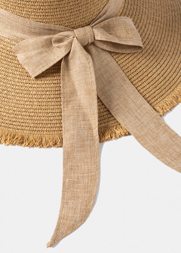 Brown "Paxos" Straw Hat w/ Brown Ribbon - Image 4
