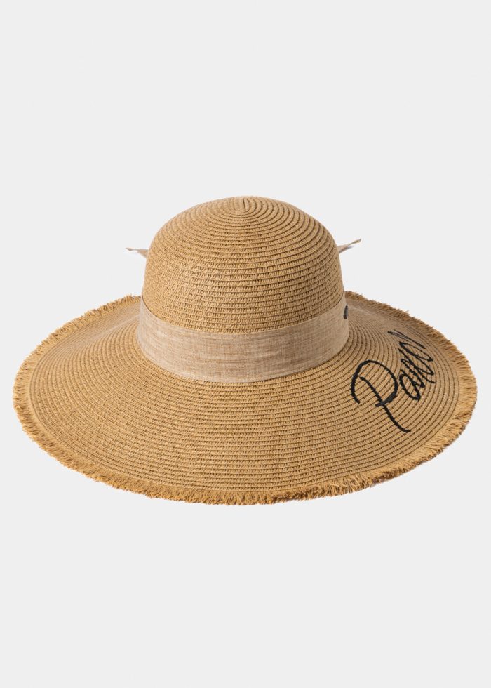 Brown "Paxos" Straw Hat w/ Brown Ribbon - Image 2