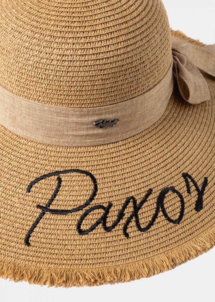 Brown "Paxos" Straw Hat w/ Brown Ribbon - Image 3