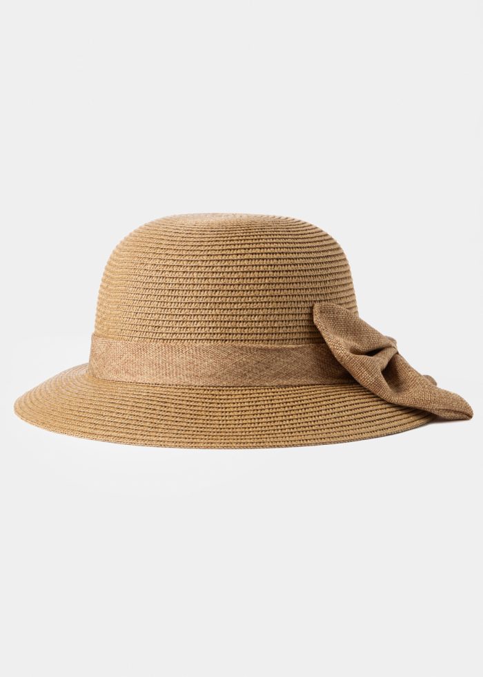 Brown Straw Hat w/ Brown Bow - Image 2