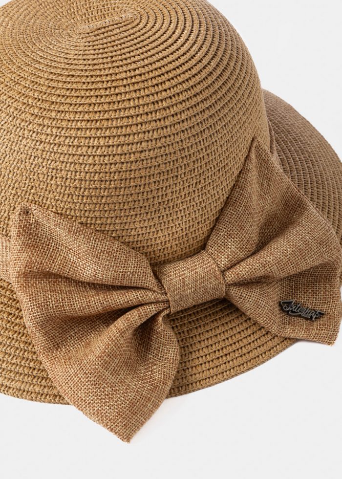Brown Straw Hat w/ Brown Bow - Image 3