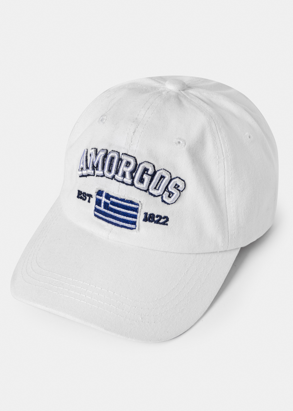 Amorgos White w/ Greek Flag Amorgos White w/ Greek Flag - Image 1