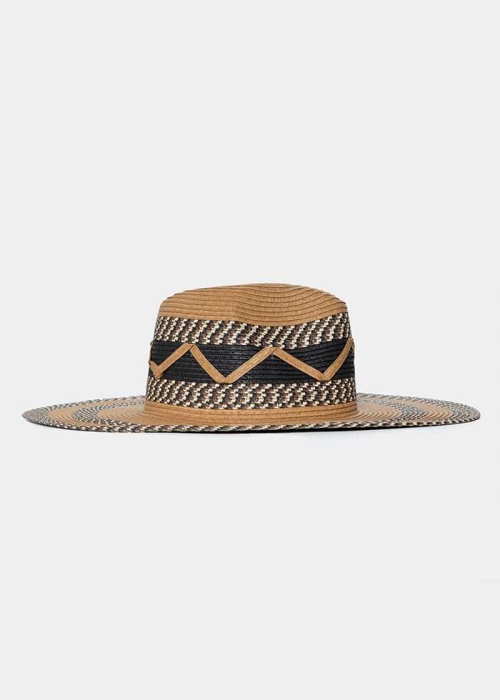 three color design straw hat - Image 3
