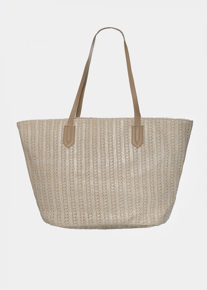 straw bag with azure print - Image 2