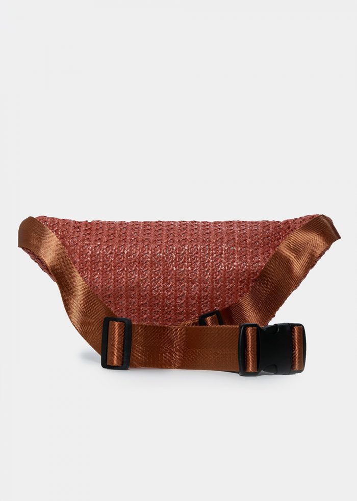 straw belt bag in orange - Image 2