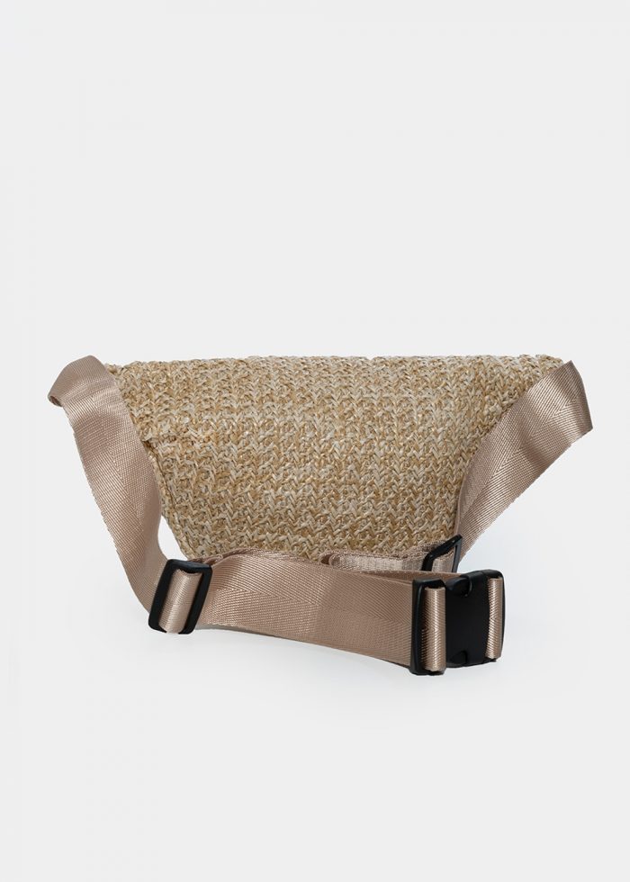straw belt bag in beige - Image 2