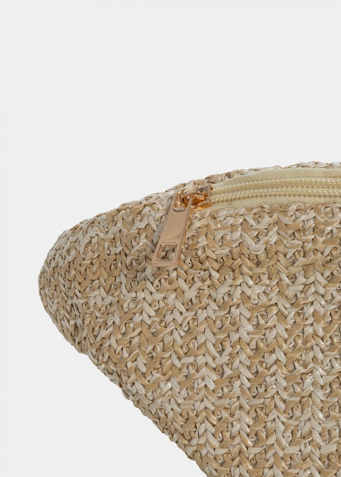 straw belt bag in beige - Image 3