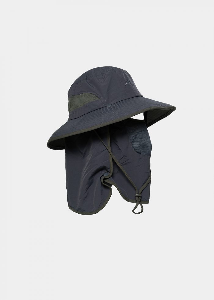 Grey active hat with neck protector - Image 2