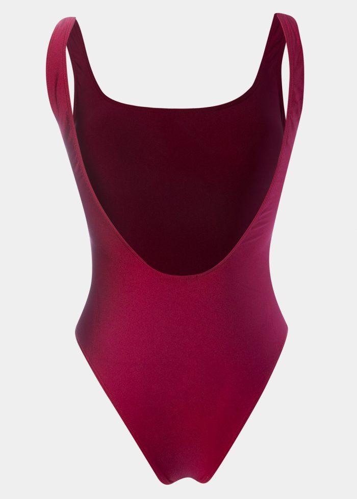 Low Back One Piece Swimwear - Dacron Plum - Image 2