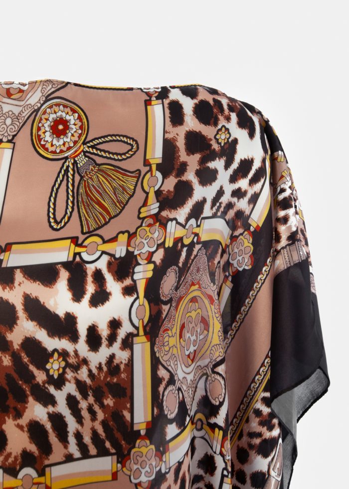 Butterfly Satin Dress w/ Leopard Pattern - Image 3