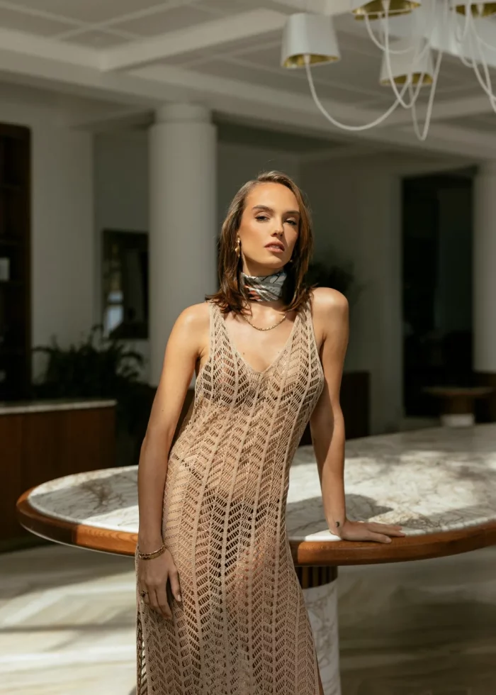 Beige Knitted Beachwear - Image 2