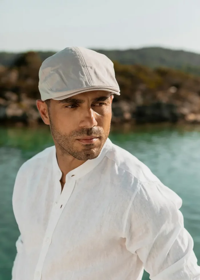 Grey Cotton Men's Cap - Image 2