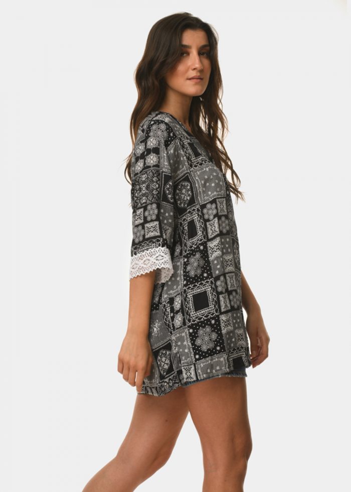 Black & white laced shirt - Image 2