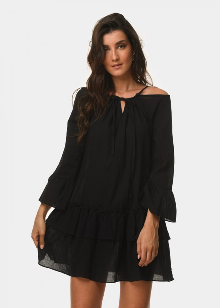 Black open shoulder dress - Image 2