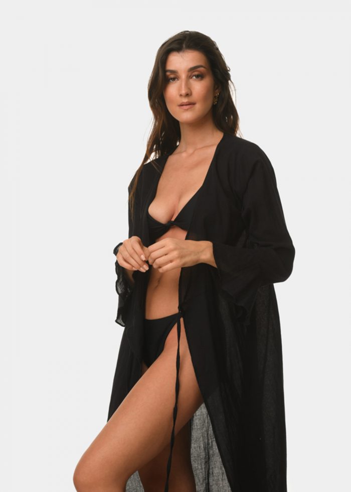 Black cotton caftan - Image 2