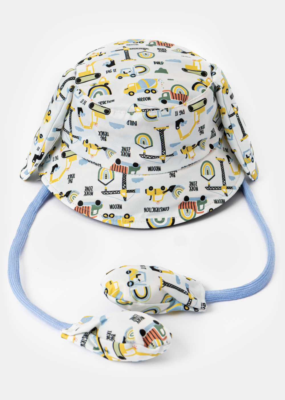 G28A6104 copy Kids Bucket Hat w/ Trucks Pattern & Wiggly Ears - Image 1