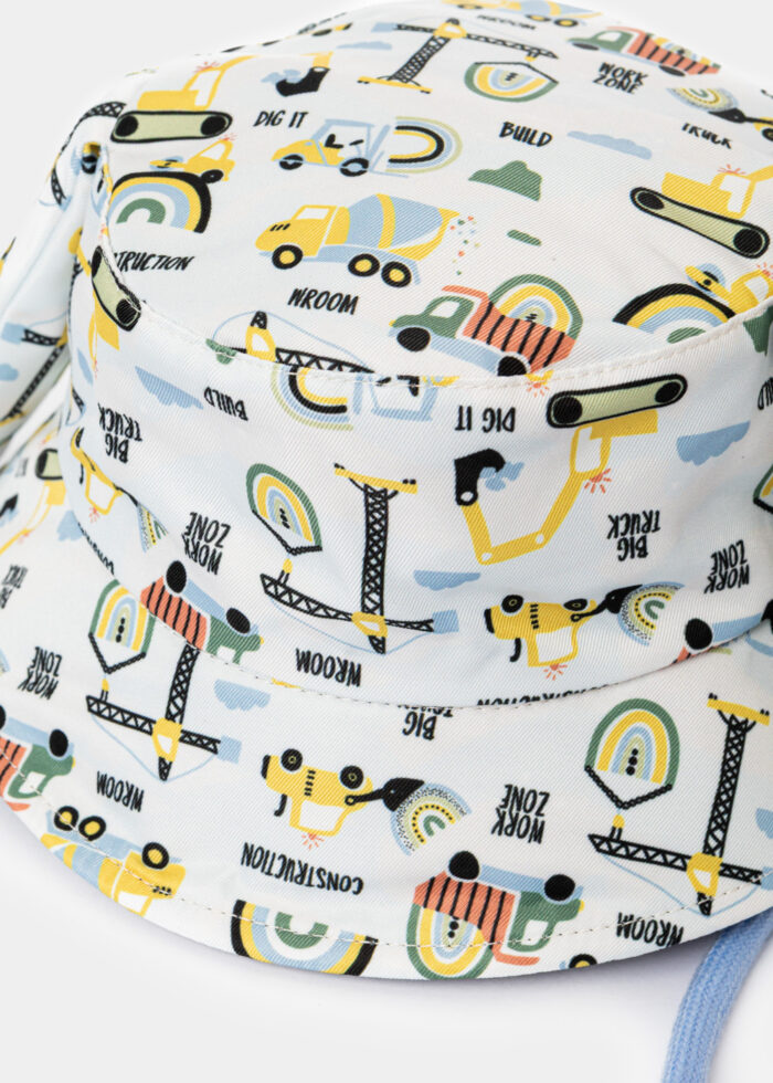 Kids Bucket Hat w/ Trucks Pattern & Wiggly Ears - Image 2
