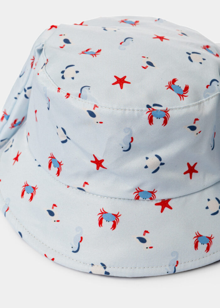 Kids Bucket Hat w/ Ocean Pattern & Wiggly Ears - Image 2