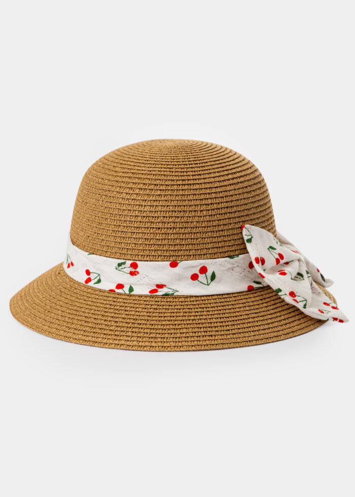 Brown Hat w/ Cherries bow - Image 3