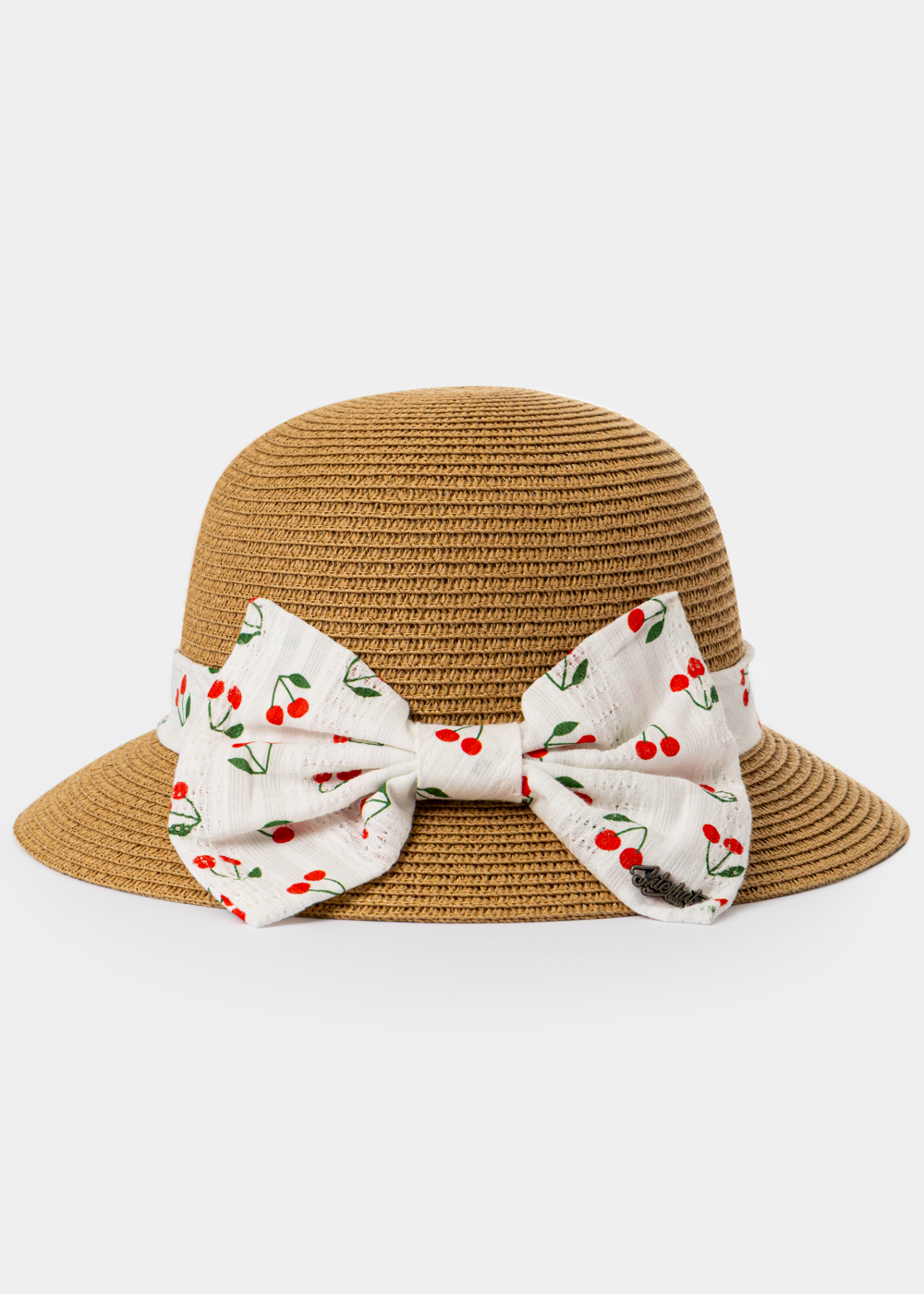 G28A6451 copy Brown Hat w/ Cherries bow - Image 1