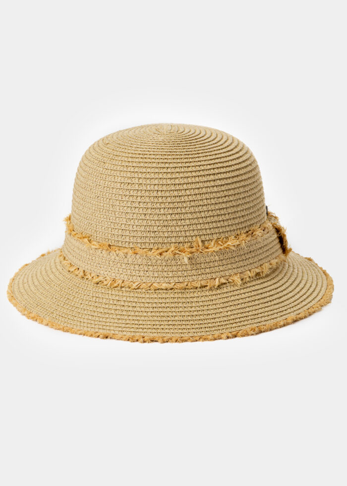 Beige Mini Hat w/ Fringe Detail - Image 2