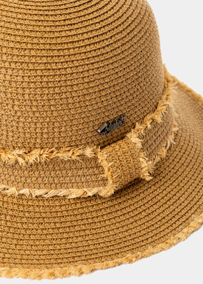 Brown Mini Hat w/ Fringe Detail - Image 2