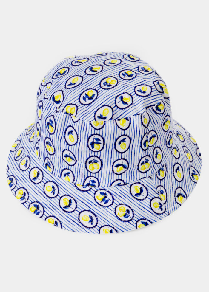 Double-Faced Bucket Hat Framed Lemons & Grey - Image 3