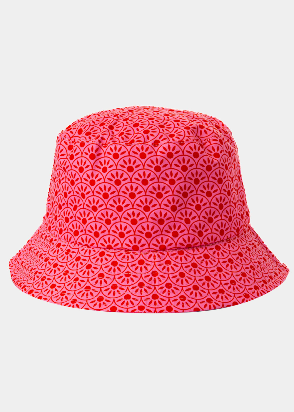 G28A6490 copy Double-Faced Bucket Hat Fuchsia Flowers & Fuchsia - Image 1