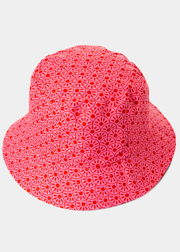 Double-Faced Bucket Hat Fuchsia Flowers & Fuchsia - Image 3