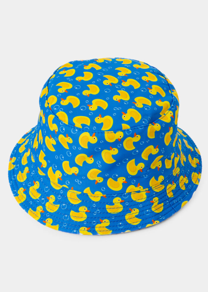 Kids Double-Faced Bucket Hat Ducks Pattern & Light Blue - Image 3