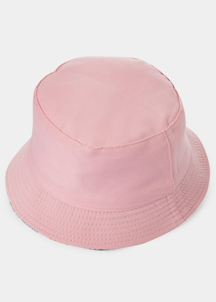 Kids Double-Faced Bucket Hat Turtles Pattern & Pink - Image 2