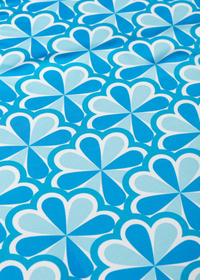 Blue Flowers Satin Scarf - Image 2