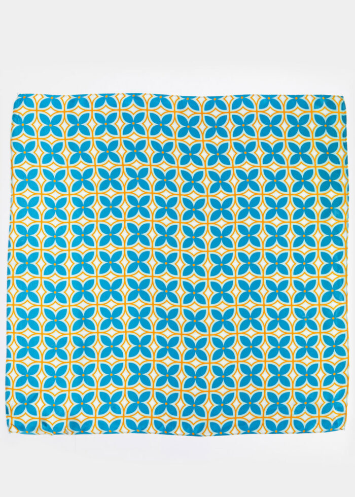 Petrol Flowers Satin Scarf - Image 3