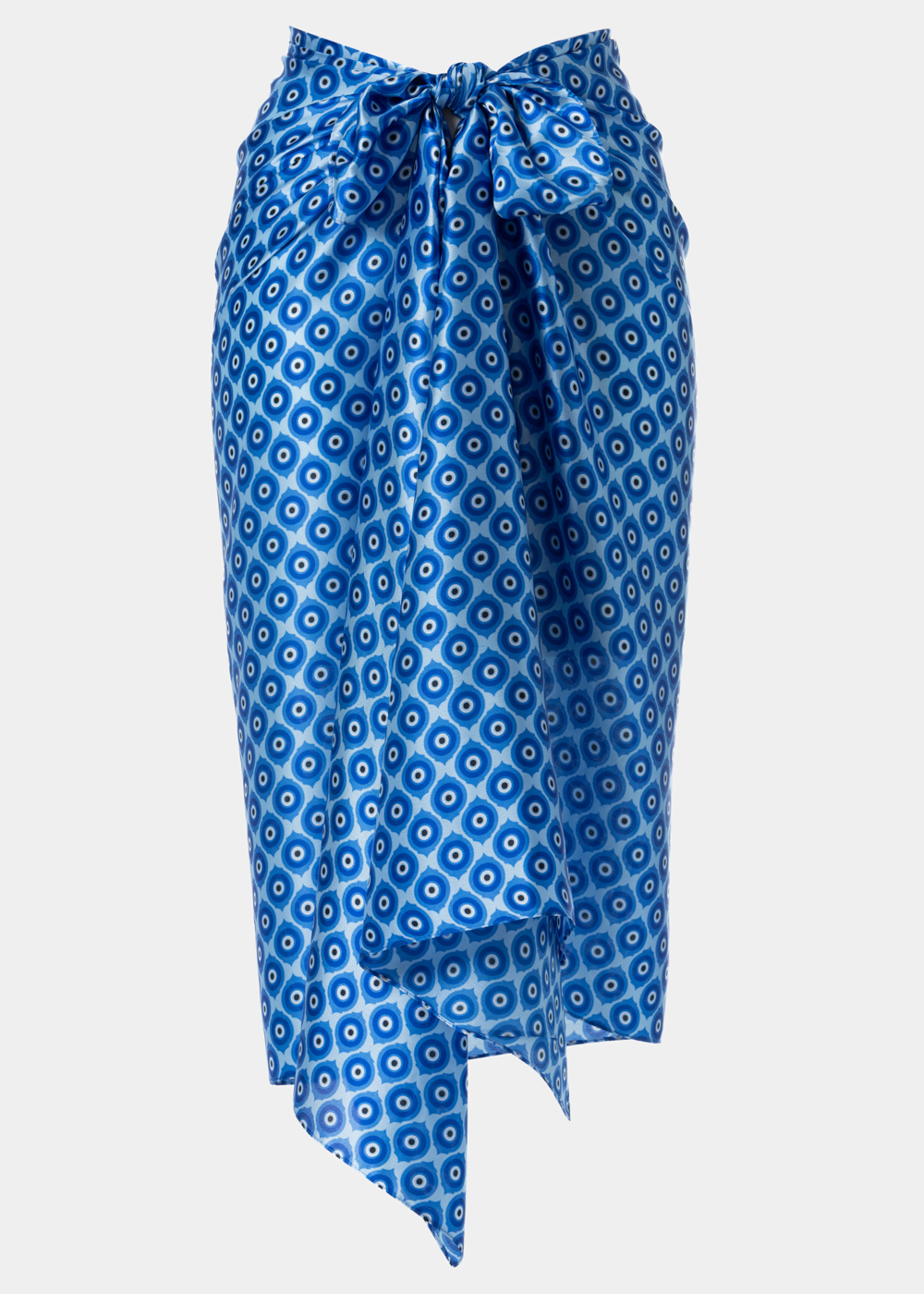 G28A7007 copy Blue Satin Pareo w/ Evil Eyes Design - Image 1