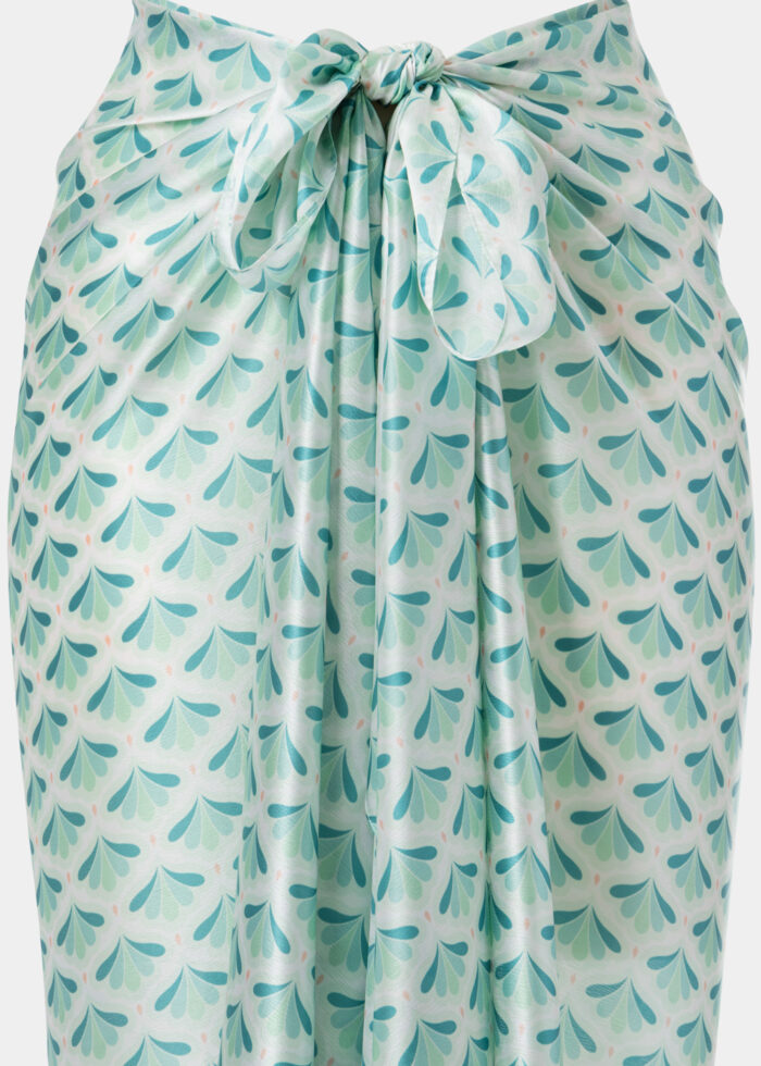 Satin Pareo w/ Water Lilies Design - Image 2