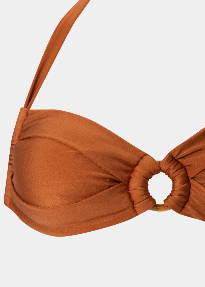 Sardinia Bikini Top - Terracotta Dacron - Image 2