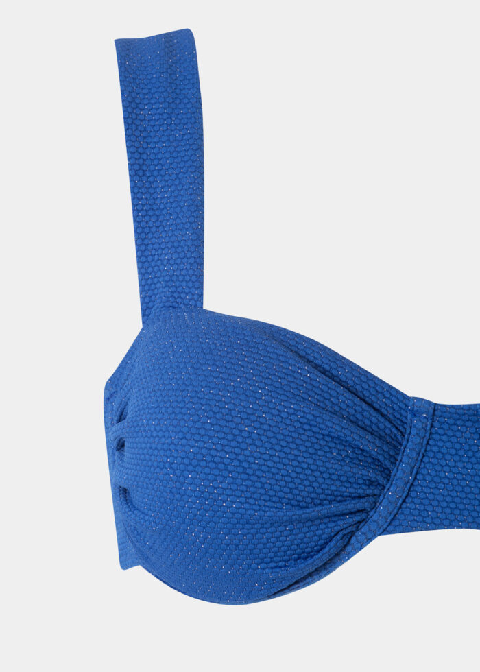 Tulum Bikini Top - Royal Blue Jacquard - Image 2