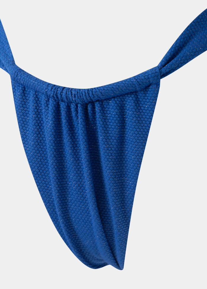 Tulum Bikini Bottom - Royal Blue Jacquard - Image 3