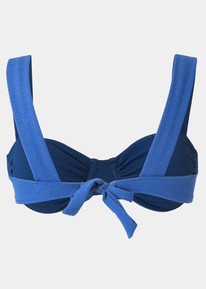Tulum Bikini Top - Royal Blue Jacquard - Image 3