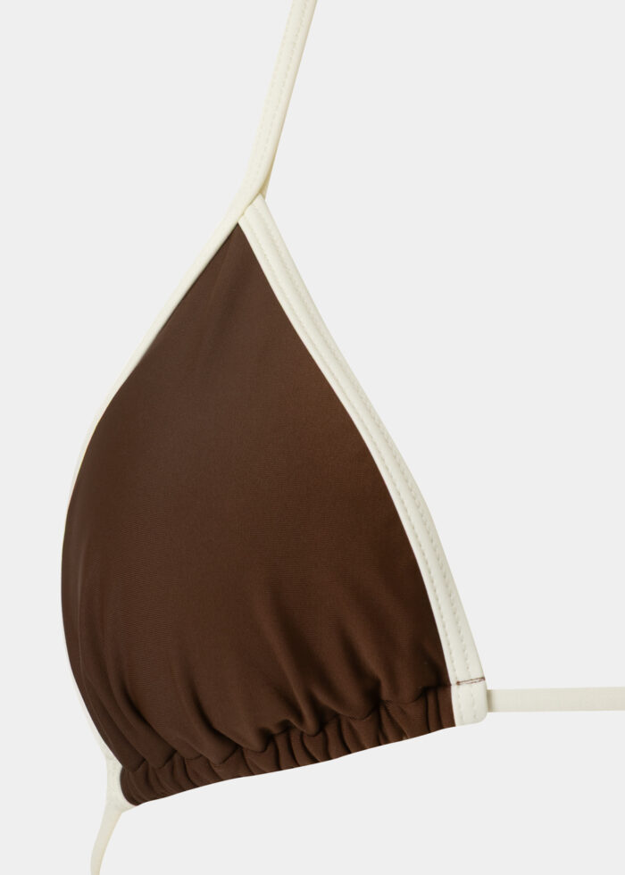 Aruba Bikini Top - Brown/Cream Dacron - Image 2
