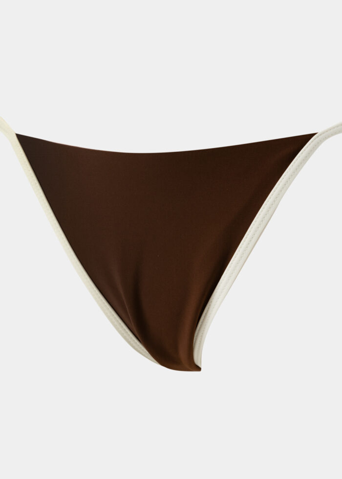 Aruba Bikini Bottom - Brown/Cream Dacron - Image 3